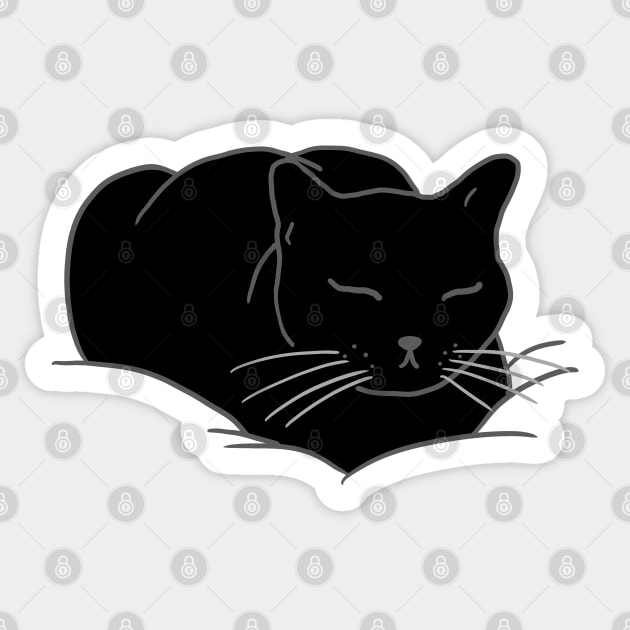 Loaf of Cat - black Sticker by CCDesign